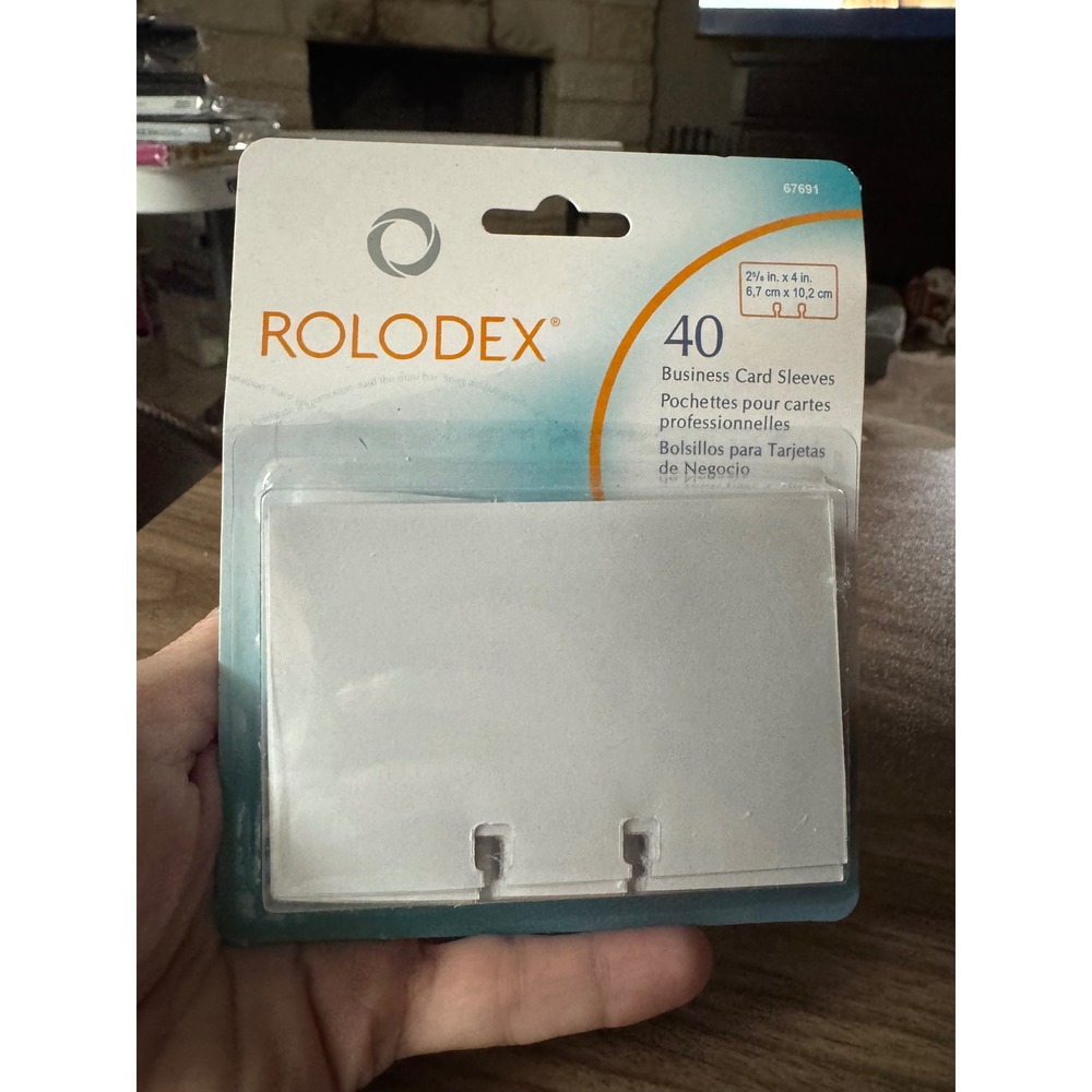 Rolodex Business Card Sleeves 40 Count Clear 2.6x4 Twin Notch 67691 New‎ Sealed